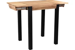 Table de bar extensible en bois massif et métal L80-135 cm TRAP