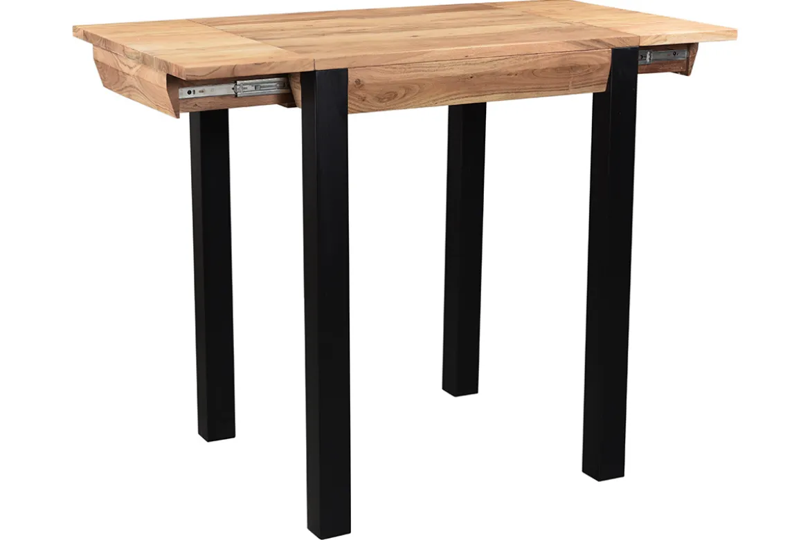 Table de bar extensible en bois massif et métal L80-135 cm TRAP