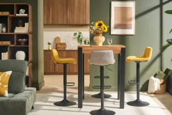 Table de bar extensible en bois massif et métal L80-135 cm TRAP