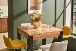 Table de bar extensible en bois massif et métal L80-135 cm TRAP
