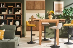Table de bar haute extensible carrée en bois massif L80-135 cm BALTO