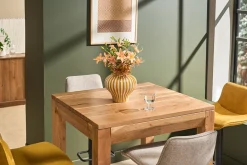 Table de bar haute extensible carrée en bois massif L80-135 cm BALTO