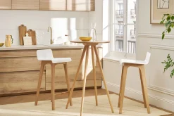 Table de bar ronde scandinave bois L60 cm NORDECO