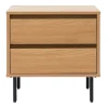 Table de chevet avec rangements 2 tiroirs finition bois clair chêne ARAGON