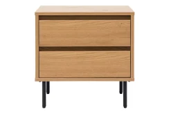 Table de chevet avec rangements 2 tiroirs finition bois clair chêne ARAGON
