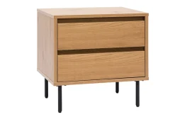 Table de chevet avec rangements 2 tiroirs finition bois clair chêne ARAGON
