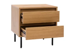 Table de chevet avec rangements 2 tiroirs finition bois clair chêne ARAGON