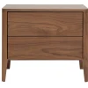 Table de chevet avec rangements 2 tiroirs bois foncé noyer BENJA