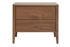 Table de chevet avec rangements 2 tiroirs bois foncé noyer BENJA