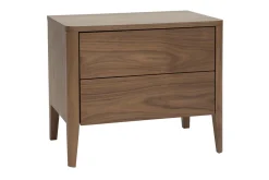 Table de chevet avec rangements 2 tiroirs bois foncé noyer BENJA