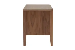 Table de chevet avec rangements 2 tiroirs bois foncé noyer BENJA