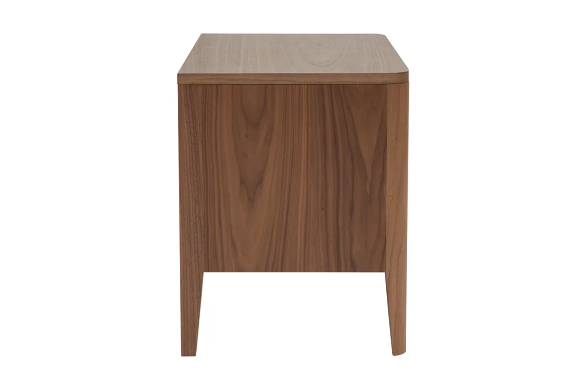 Table de chevet avec rangements 2 tiroirs bois foncé noyer BENJA