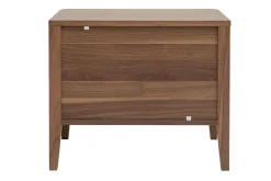 Table de chevet avec rangements 2 tiroirs bois foncé noyer BENJA