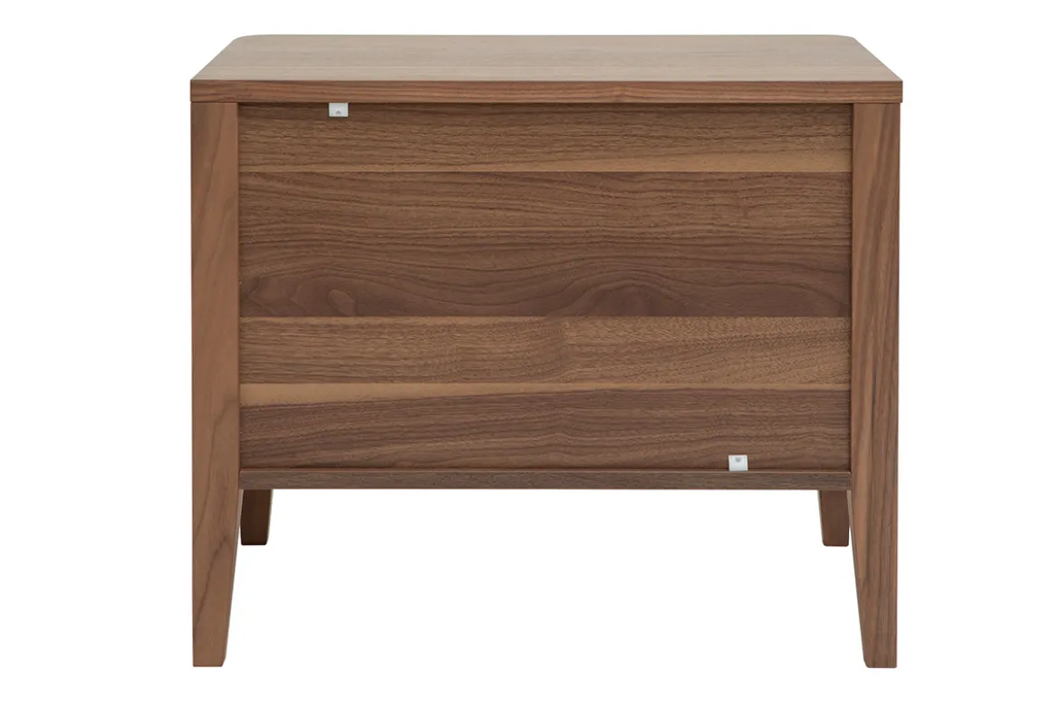 Table de chevet avec rangements 2 tiroirs bois foncé noyer BENJA