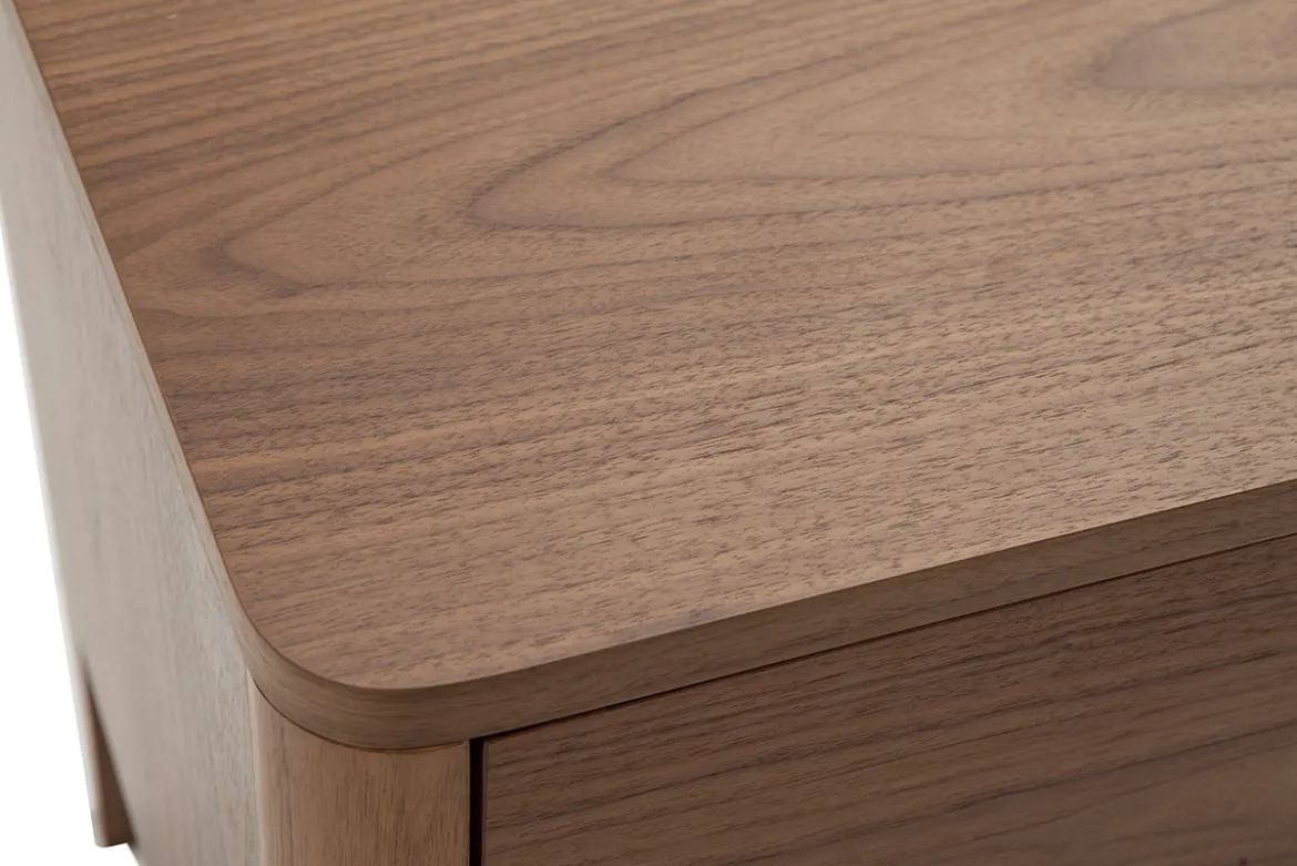 Table de chevet avec rangements 2 tiroirs bois foncé noyer BENJA