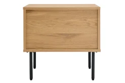 Table de chevet avec rangements finition bois clair chêne et métal noir PERNELLE