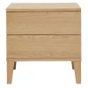 Table de chevet avec rangements 2 tiroirs scandinave bois clair chêne FREDDY