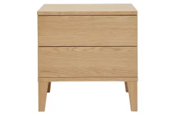 Table de chevet avec rangements 2 tiroirs scandinave bois clair chêne FREDDY