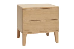 Table de chevet avec rangements 2 tiroirs scandinave bois clair chêne FREDDY