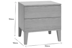 Table de chevet avec rangements 2 tiroirs scandinave bois clair chêne FREDDY