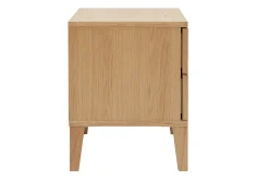 Table de chevet avec rangements 2 tiroirs scandinave bois clair chêne FREDDY