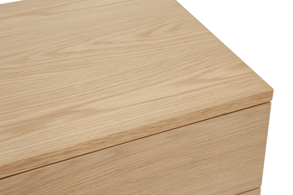 Table de chevet avec rangements 2 tiroirs scandinave bois clair chêne FREDDY