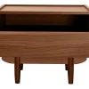 Table de chevet avec rangements finition bois foncé noyer SANAA