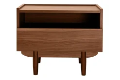 Table de chevet avec rangements finition bois foncé noyer SANAA