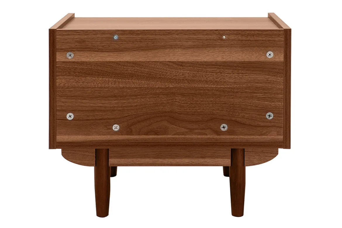 Table de chevet avec rangements finition bois foncé noyer SANAA