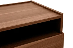 Table de chevet avec rangements finition bois foncé noyer SANAA