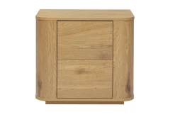 Table de chevet avec rangements 2 tiroirs finition bois clair chêne NEGAN