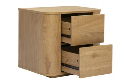 Table de chevet avec rangements 2 tiroirs finition bois clair chêne NEGAN