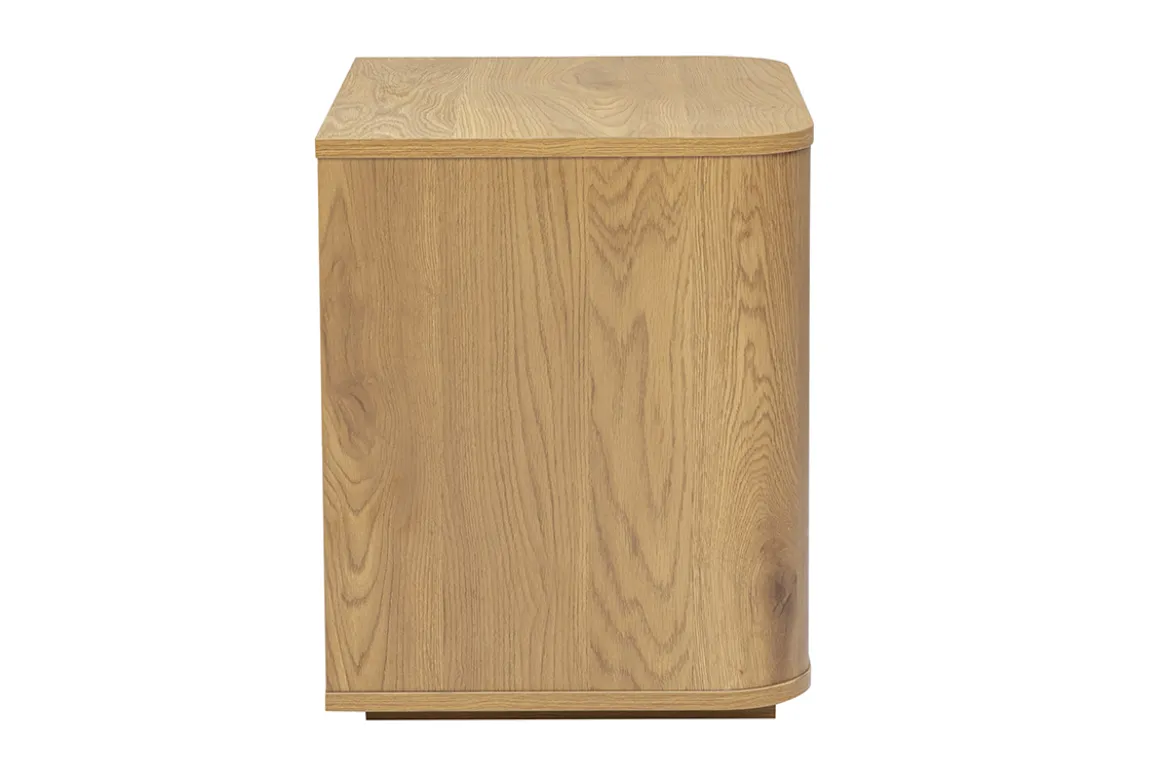 Table de chevet avec rangements 2 tiroirs finition bois clair chêne NEGAN