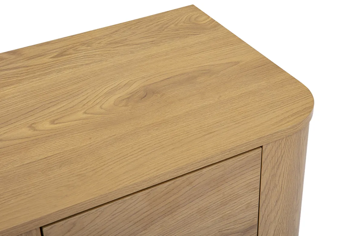 Table de chevet avec rangements 2 tiroirs finition bois clair chêne NEGAN