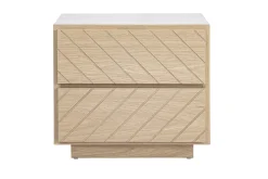 Table de chevet avec rangements 2 tiroirs finition bois chêne MATALA