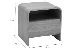 Table de chevet avec tiroir en bois clair frêne KYLIA