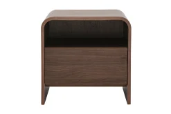 Table de chevet avec tiroir en bois foncé noyer KYLIA