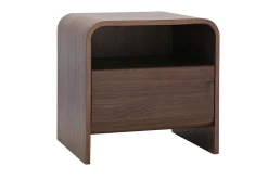 Table de chevet avec tiroir en bois foncé noyer KYLIA