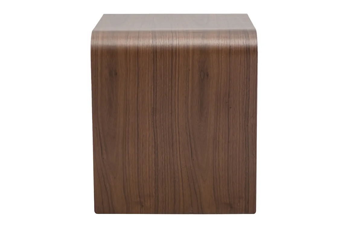 Table de chevet avec tiroir en bois foncé noyer KYLIA