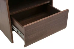 Table de chevet avec tiroir en bois foncé noyer KYLIA