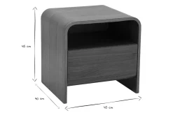 Table de chevet avec tiroir en bois foncé noyer KYLIA