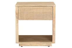 Table de chevet avec tiroir en bois clair manguier massif ALDA