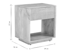 Table de chevet avec tiroir en bois clair manguier massif ALDA
