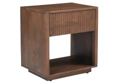 Table de chevet avec tiroir en bois foncé manguier massif ALDA