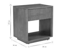 Table de chevet avec tiroir en bois foncé manguier massif ALDA