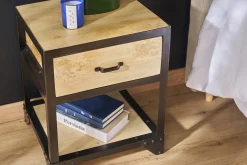 Table de chevet avec tiroir industrielle en bois manguier massif INDUSTRIA
