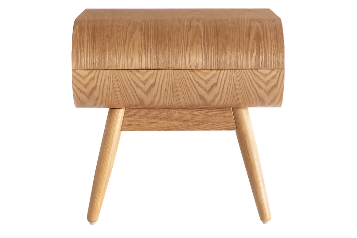 Table de chevet avec tiroir vintage bois clair (lot de 2) BJORG