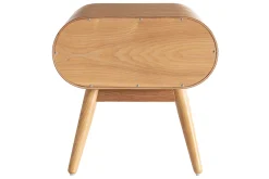 Table de chevet avec tiroir vintage bois clair (lot de 2) BJORG
