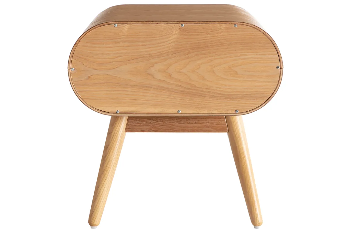 Table de chevet avec tiroir vintage bois clair (lot de 2) BJORG