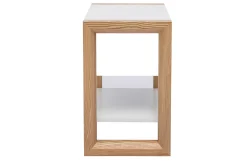 Table de chevet blanc et bois clair frêne massif ARMEL